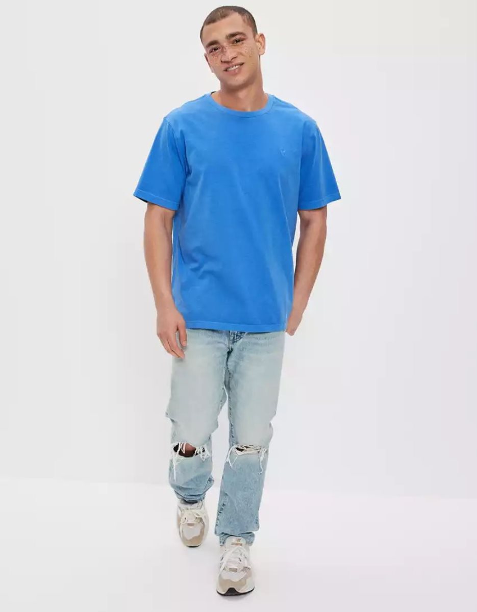 T Shirts American Eagle AE Super Soft Legend Bleu Homme | YTM-57016678